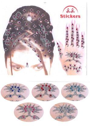 Hand, Haar & Body glitter stickers 14426