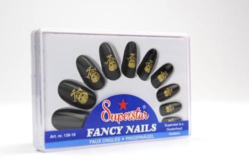 Superstar Fancy Nails zwart met doodskopje 139-18.046